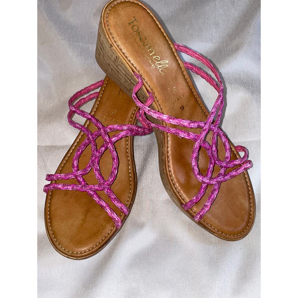 Toscanella Sandals -‎ Size 9 - Made in Italy - Slip on Wedge Style